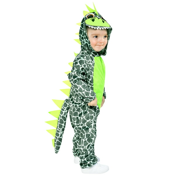 Boys Girls Toddlers Green Triceratops Dinosaur Animal Fancy Dress Costume 1-8yrs 